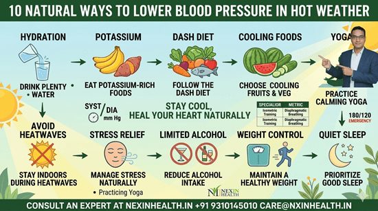 10 Natural Ways to Lower Blood Pressure in Hot Weather | Summer Health Tips