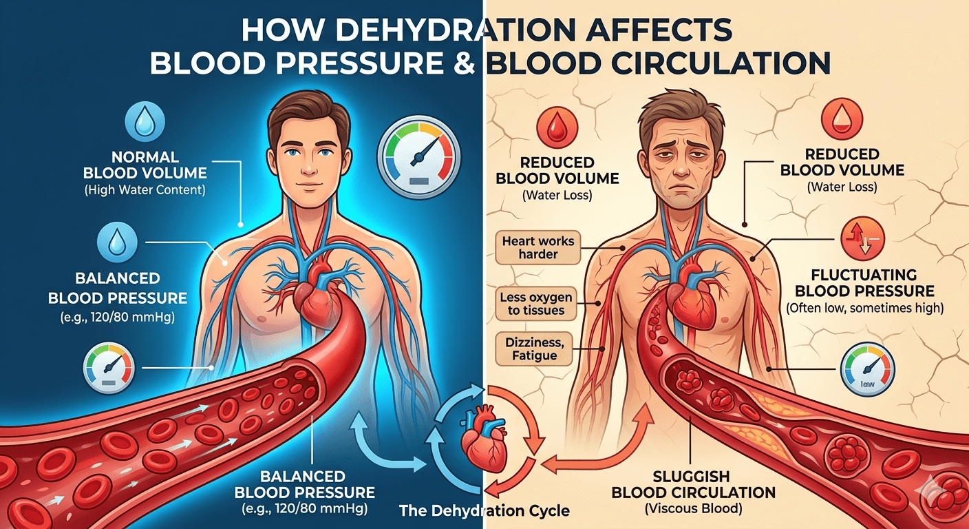 How Dehydration Affects Blood Pressure and Blood Circulation